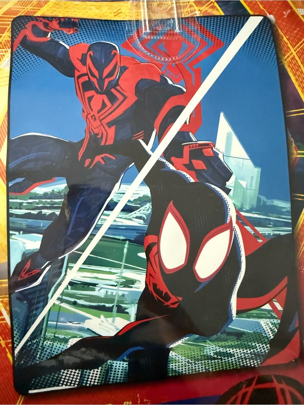 Marvel Spider-Man Dual Action Blanket - Black & Red with Blue Accents